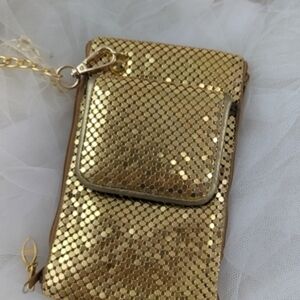 Y&S Gold Mesh Crossbody with Chain Strap